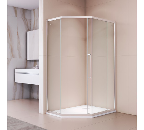 Душевой уголок стекло 6 мм, пятиугольный, форма трапеция, раздвижная дверь, RGW PA-86 (Прозрачное, 1000x1200) купить  в Сочи