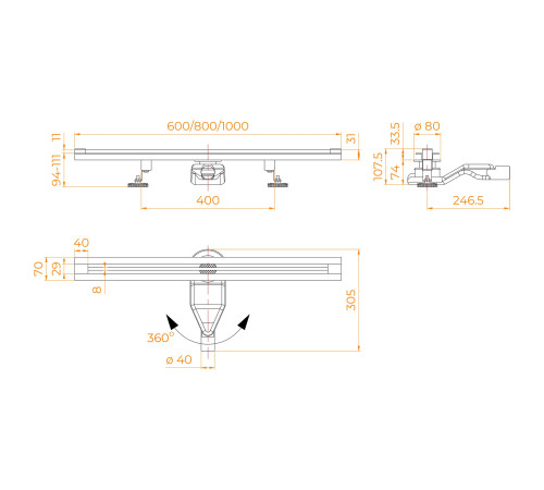 Душевой трап обрезной - SDR-50S - сатин (1000) купить  в Сочи