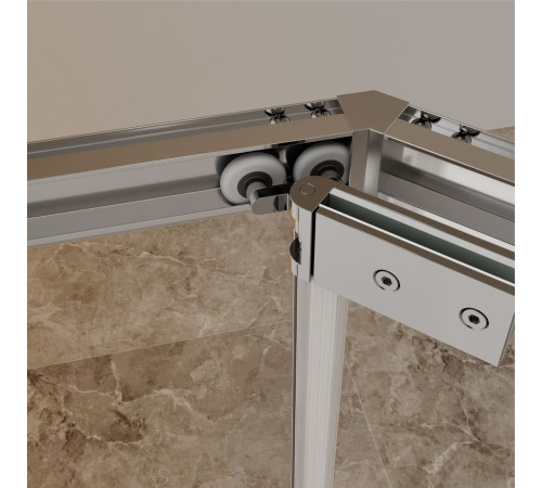 Душевой уголок стекло 6 мм, пятиугольный, форма трапеция, раздвижная дверь, RGW PA-86 (Прозрачное, 900x900) купить  в Сочи