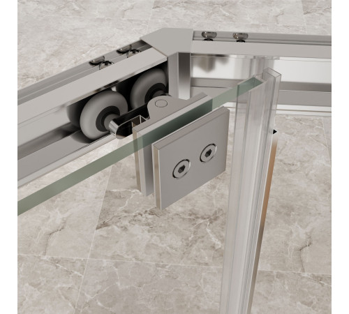 Душевой уголок стекло 6 мм, пятиугольный, форма трапеция, раздвижная дверь, RGW PA-86 (Прозрачное, 900x900) купить  в Сочи