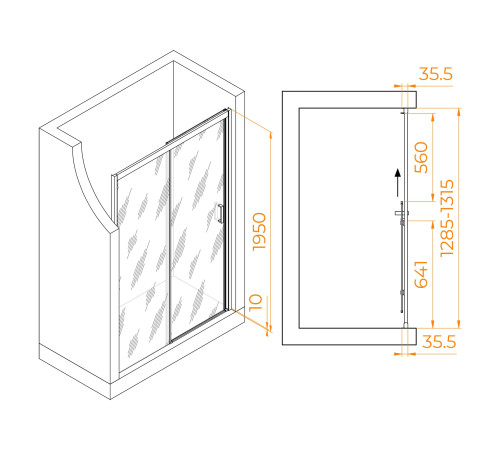 Душевая дверь RGW PA-017 (Прозрачное, 1300) купить  в Сочи