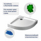 Душевой поддон полукруглый RGW SMC/R W Белый (800x800) купить в Сочи