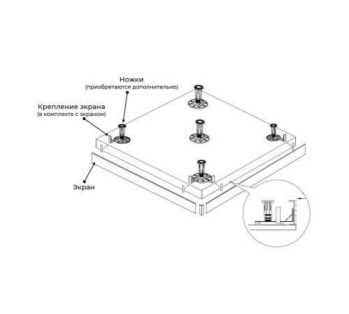 Экран для поддона RGW N/ST-21 W (800x1200) купить  в Сочи