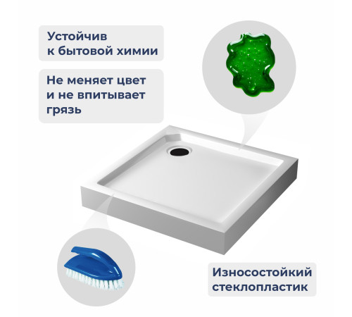 Душевой поддон квадратный RGW SMC-C-088 Белый (800x800) купить  в Сочи