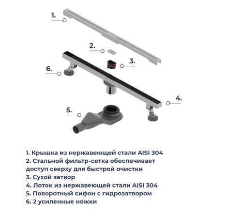 Душевой трап RGW SDR-52S (600) купить  в Сочи
