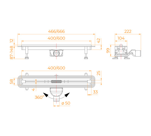Душевой трап RGW SDR-56 (400) купить  в Сочи