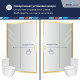 Душевая раздвижная дверь-купе в нишу PA-114Gb профиль золото браш (Прозрачное, 1500) купить в Сочи