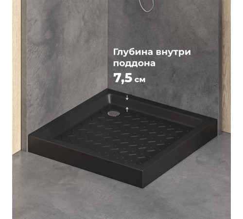 Поддон для душа квадратный керамический RGW CR B Черный 900x900 купить в Сочи Поддон для душа квадратный керамический RGW CR B Черный 900x900 купить в Сочи