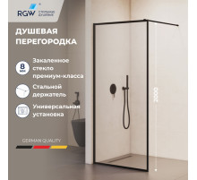 Душевая перегородка RGW WA-012B (Рисунок- черный принт (по периметру профиль), 1000)