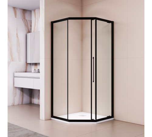 Душевой уголок стекло 6 мм, пятиугольный, форма трапеция, раздвижная дверь, RGW PA-86B (Прозрачное, 900x900) купить  в Сочи