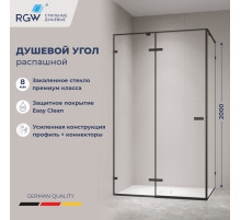 Душевой уголок с распашной дверью на петлях - RGW SV-040B (Прозрачное, 1000x900)