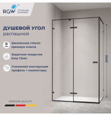 Душевой уголок с распашной дверью на петлях - RGW SV-040B (Прозрачное, 1000x900)