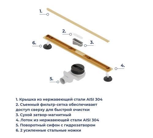 Душевой трап RGW SDR-54Gb (600) купить  в Сочи