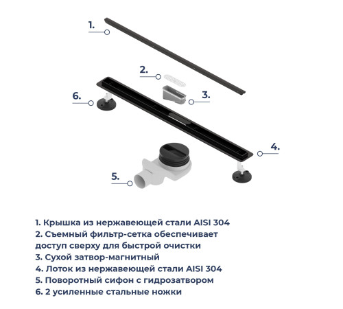 Душевой трап RGW SDR-54B (600) купить  в Сочи