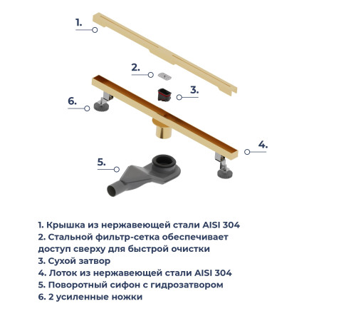 Душевой трап RGW SDR-52Gb (800) купить  в Сочи