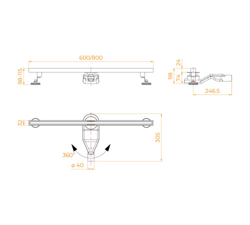 Душевой трап RGW SDR-51S (800) купить  в Сочи