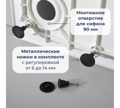Душевой поддон с сифоном RGW SMC/R-C (900x900) купить  в Сочи