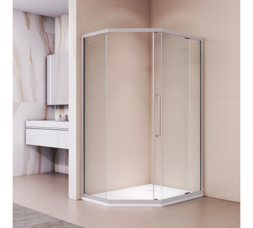 Душевой уголок стекло 6 мм, пятиугольный, форма трапеция, раздвижная дверь, RGW PA-86S (Прозрачное, 900x1000) купить  в Сочи