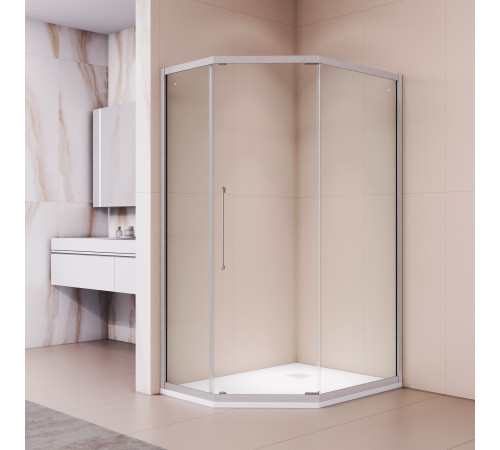 Душевой уголок стекло 6 мм, пятиугольный, форма трапеция, раздвижная дверь, RGW PA-86S (Прозрачное, 900x1000) купить  в Сочи