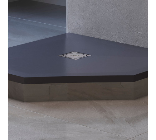 Душевой поддон трапеция RGW ST/T-G Графит (1000x1000) купить  в Сочи