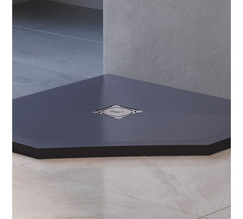 Душевой поддон трапеция RGW ST/T-G Графит (1000x1000) купить  в Сочи