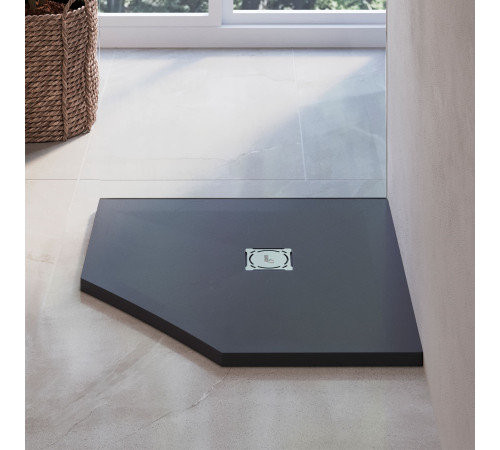 Душевой поддон трапеция RGW ST/T-G Графит (1000x1000) купить  в Сочи