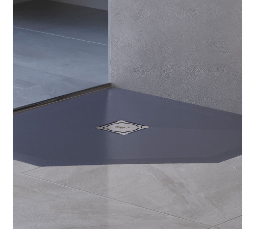 Душевой поддон трапеция RGW ST/T-G Графит (1000x1000) купить  в Сочи