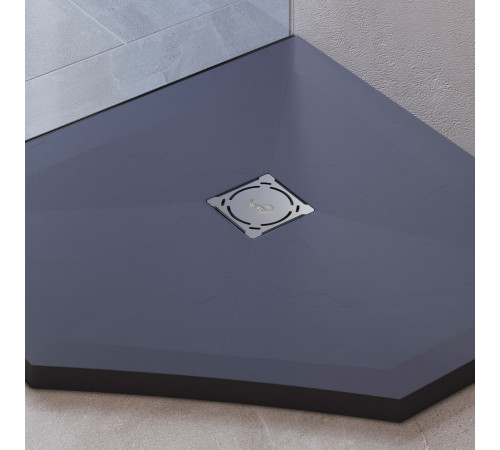 Душевой поддон трапеция RGW ST/T-G Графит (1000x1000) купить  в Сочи