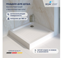 Душевой поддон квадратный RGW SMC-W Белый (Уценка) (800x800)
