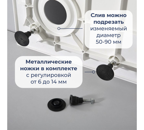 Душевой поддон квадратный RGW SMC-W Белый (Уценка) (800x800) купить  в Сочи