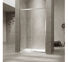 Душевая раздвижная дверь-купе в нишу PA-114 профиль хром (Прозрачное, 1800)