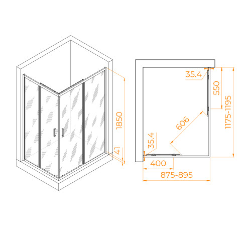 Душевой уголок RGW PA-146 (Прозрачное, 900x1200) купить  в Сочи