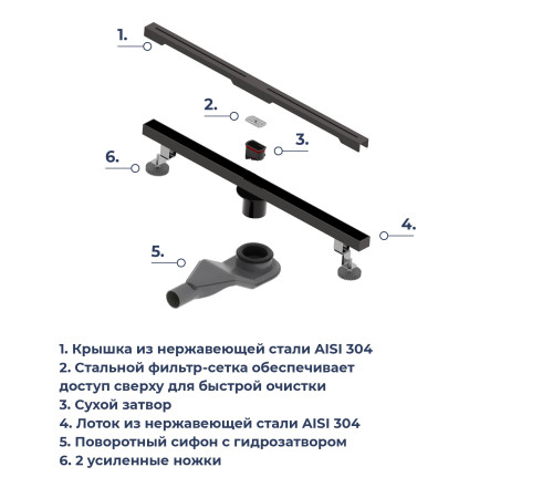 Душевой трап RGW SDR-52B (600) купить  в Сочи