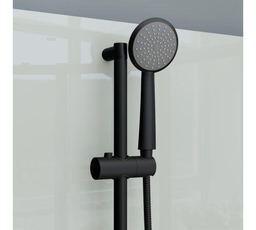 Душевая кабина полукруг, раздвижные двери, стеклянная, профиль чёрный- RGW AN-208B (Прозрачное, 1000x1000) купить  в Сочи