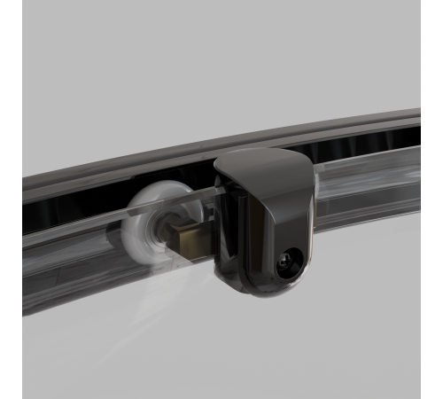 Душевая кабина полукруг, раздвижные двери, стеклянная, профиль чёрный- RGW AN-208B (Прозрачное, 1000x1000) купить  в Сочи