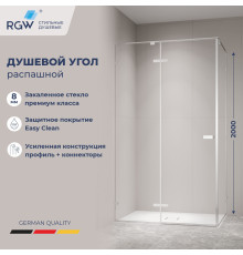 Душевой уголок с распашной дверью на петлях - RGW SV-040 (Прозрачное, 1000x800)