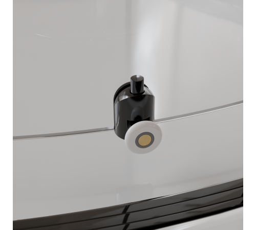 Душевая кабина полукруг, раздвижные двери, стеклянная, профиль чёрный- RGW AN-208B (Прозрачное, 900x900) купить  в Сочи