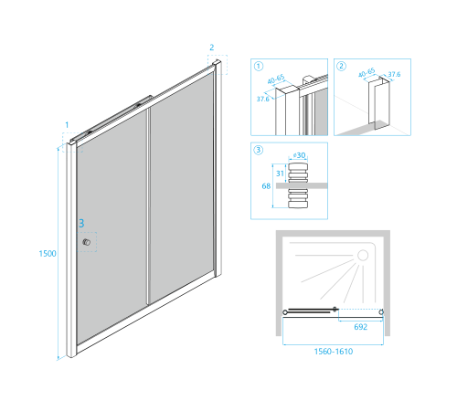 Шторка на ванну RGW SC-42 (Шиншилла, 1600) купить  в Сочи