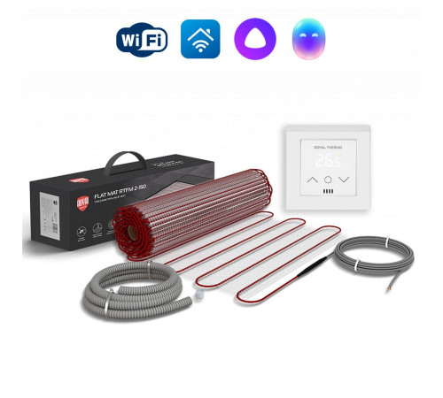 Мат нагревательный Royal Thermo Flat Mat RTFM 2-150-12 с терморегулятором RTS-16 Мат нагревательный Royal Thermo Flat Mat RTFM 2-150-12 с терморегулятором RTS-16