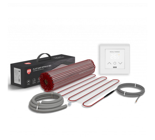 Мат нагревательный Royal Thermo Flat Mat RTFM 2-150-12 с терморегулятором RTS-16 Мат нагревательный Royal Thermo Flat Mat RTFM 2-150-12 с терморегулятором RTS-16
