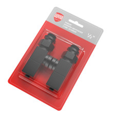 Набор дизайн-вентилей Royal Thermo CUBE, осевой (черный) 1/2"