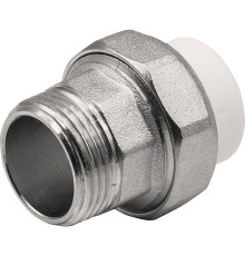 Муфта THERMOLIGHT комбинированная разъемная PP-R НР 20х3/4" белый (10/250)