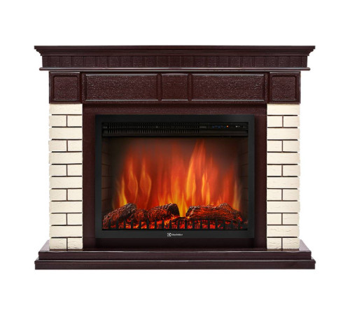 Каминокомплект: Очаг Electrolux EFP/P-3020LS N, портал Bricks 30 камень бежевый, шпон темный дуб купить в Сочи Каминокомплект: Очаг Electrolux EFP/P-3020LS N, портал Bricks 30 камень бежевый, шпон темный дуб купить в Сочи