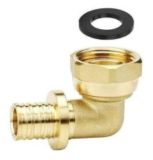 Угол VARMEGA Slide-fit 90 гр., ВР, 16x1/2", с накидн. гайкой, аксиальный, латунь, VM51911