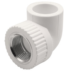 Угольник THERMOLIGHT комбинированный PP-R ВР 25х3/4" белый (20/120)