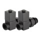 Набор дизайн-вентилей Royal Thermo CUBE, прямой (черный) 1/2" купить  в Сочи