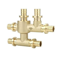 Узел VARMEGA Slide-fit распределительный, 20×16×20, аксиальный, латунь, VM53513