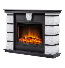 Каминокомплект: Очаг Electrolux EFP/P-2520LS N, портал Excalibur 25 камень белый