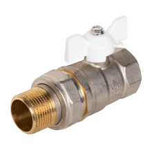 Кран шаровой латунный LD Pride 47.20.В-ГШ.Б (White) Ду 20 Ру 40 вн-американка, (бабочка)