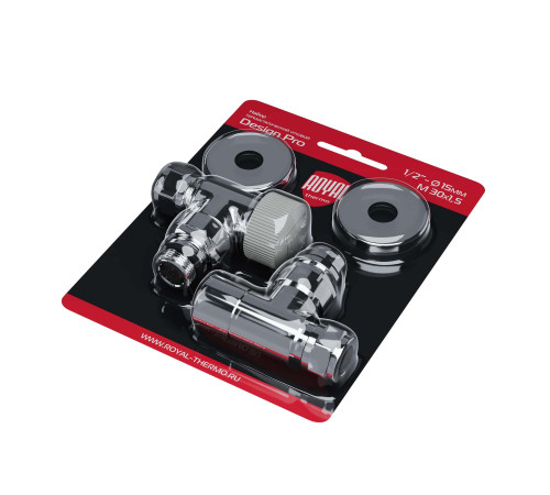 Набор термостатический угловой Royal Thermo Design Pro 15мм М30х1,5 (Хром) купить  в Сочи Набор термостатический угловой Royal Thermo Design Pro 15мм М30х1,5 (Хром) купить  в Сочи